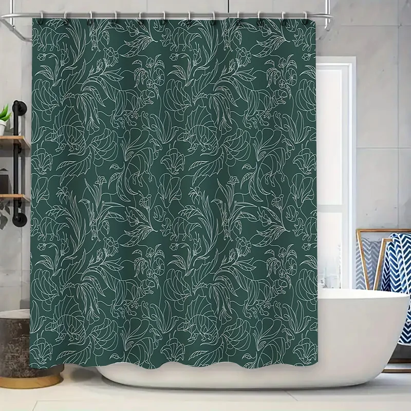 

Botanical Shower CurtainGreenery Pattern DecorBathroom FabricVintage Floral DesignNature InspiredSpa VibesModern FarmhouseElegan