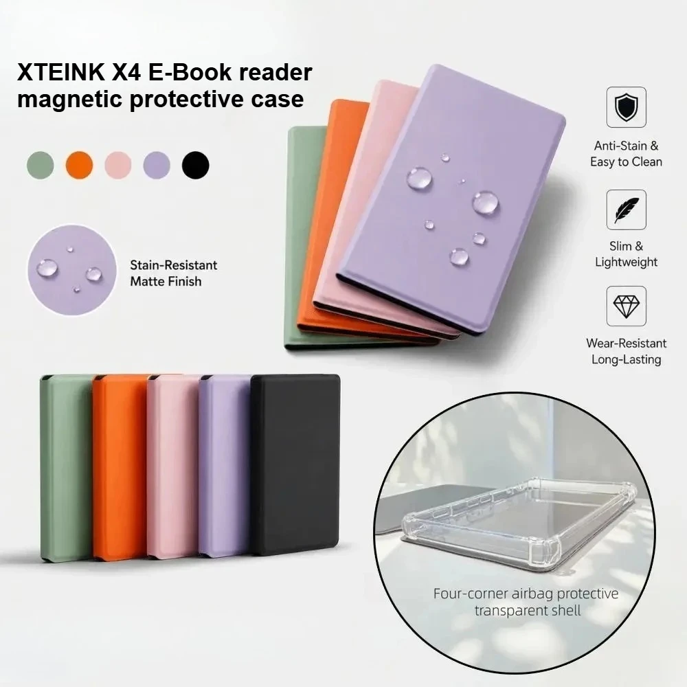 E-Book Case for XTEINK X4 E-ink Reader Magnetic Split Protective Case XTEINK X4 Ink Screen E-Book Readers Protective Shell Gifts