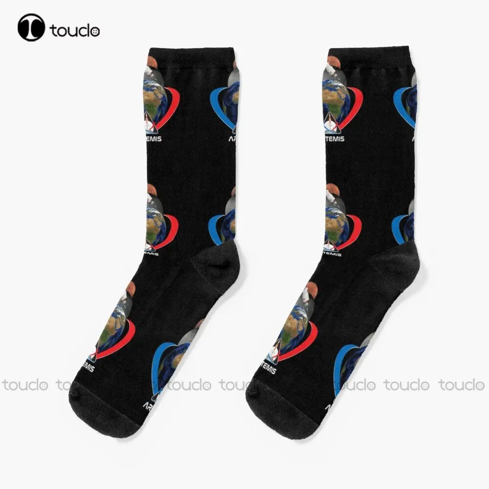 Artemis 1 Graphic Socks Socks For Men High Quality Cute Elegant Lovely Kawaii Cartoon Sweet Cotton Sock Custom Gift New Popular