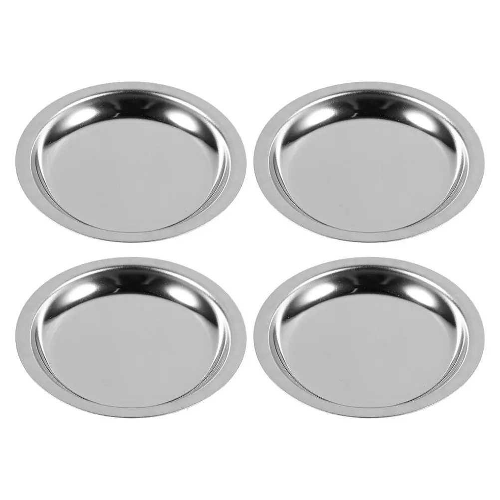 

4 Pcs Tea Bag Saucer Stainless Steel Coaster 304 Material Non Drip Kitchen Breakfast Tray Table Decorations