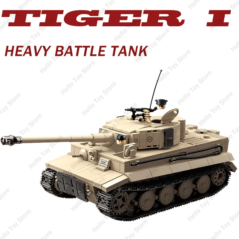 2024 Military WW2 German SMK Army Heavy Battle Tank Tiger I Model Soldiers Figures Building Blocks Children Toys Birthday Gifts