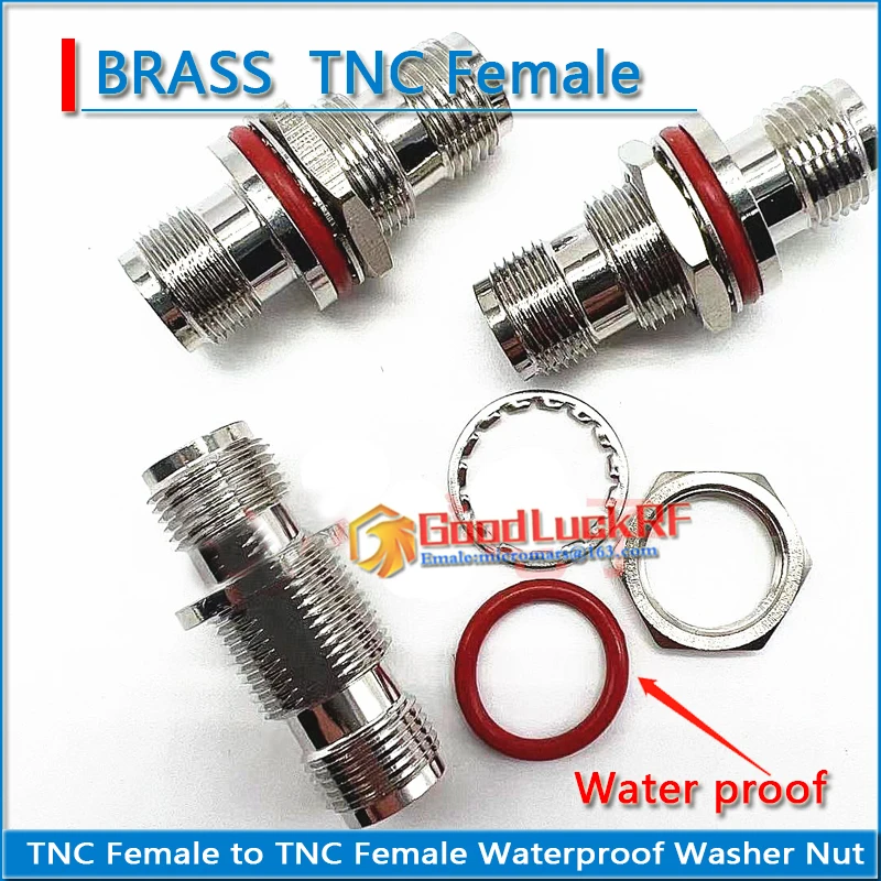 

High-quality Dual TNC Female to TNC Female Washer O-ring Bulkhead Waterproof Washer Nut Brass RF Adapters Coaxial Connector