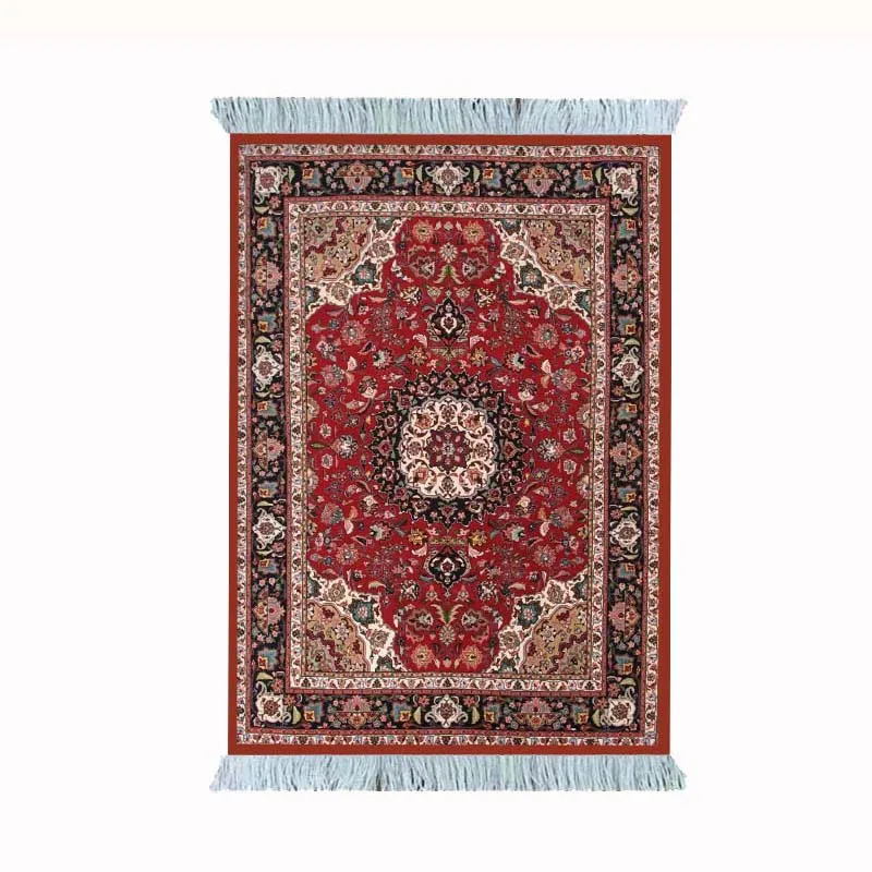 Mouse pad estilo persa com suporte para pulso - base de borracha antiderrapante, tapete de mesa retangular com suspensórios, mouse e porta-copos