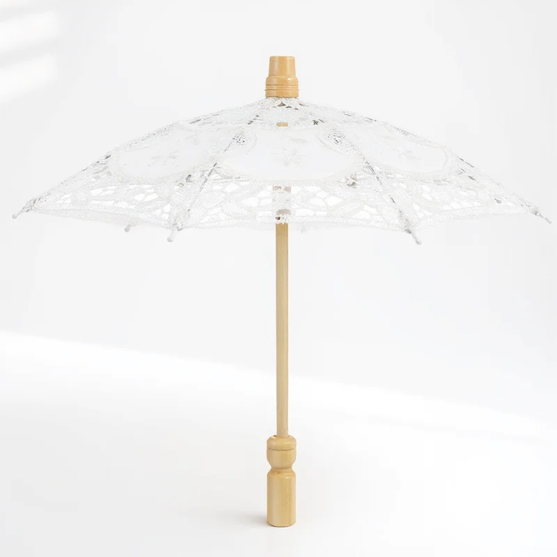 نسيج القطن المظلة الدانتيل مظلة الزفاف العروس التطريز الظل ديكور صور الدعامة الشاي حزب التبعي