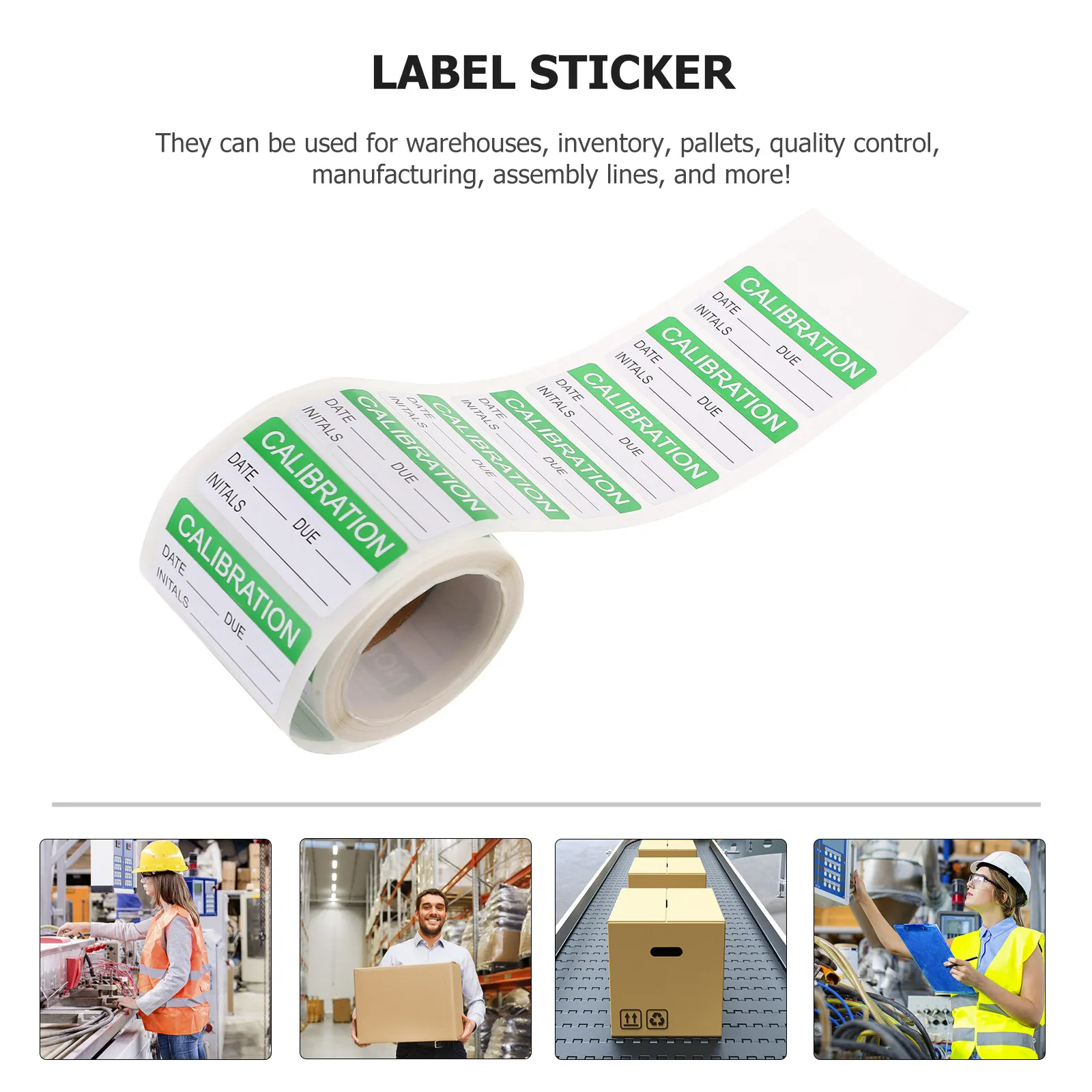 

300Pcs Write-on Calibration Labels Roll Smooth Surface Gloss Adhesive Paper for Warehouse Stock Control Pallet Marking