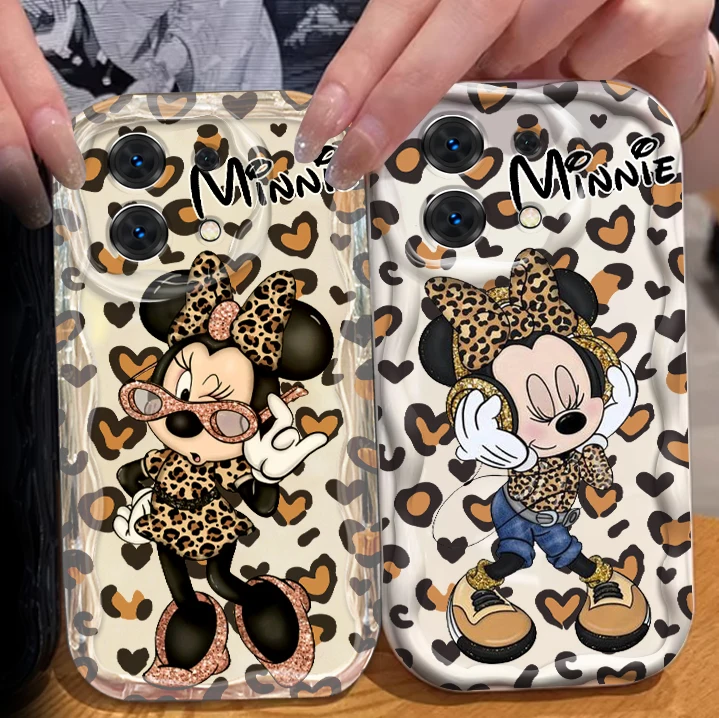 Minnie Sexy Leopard Print For Xiaomi Redmi Note 13 12 12S 11S 11 10 9 8 10A 9C 9T Pro Plus 5G Wave Oil Back Phone Case