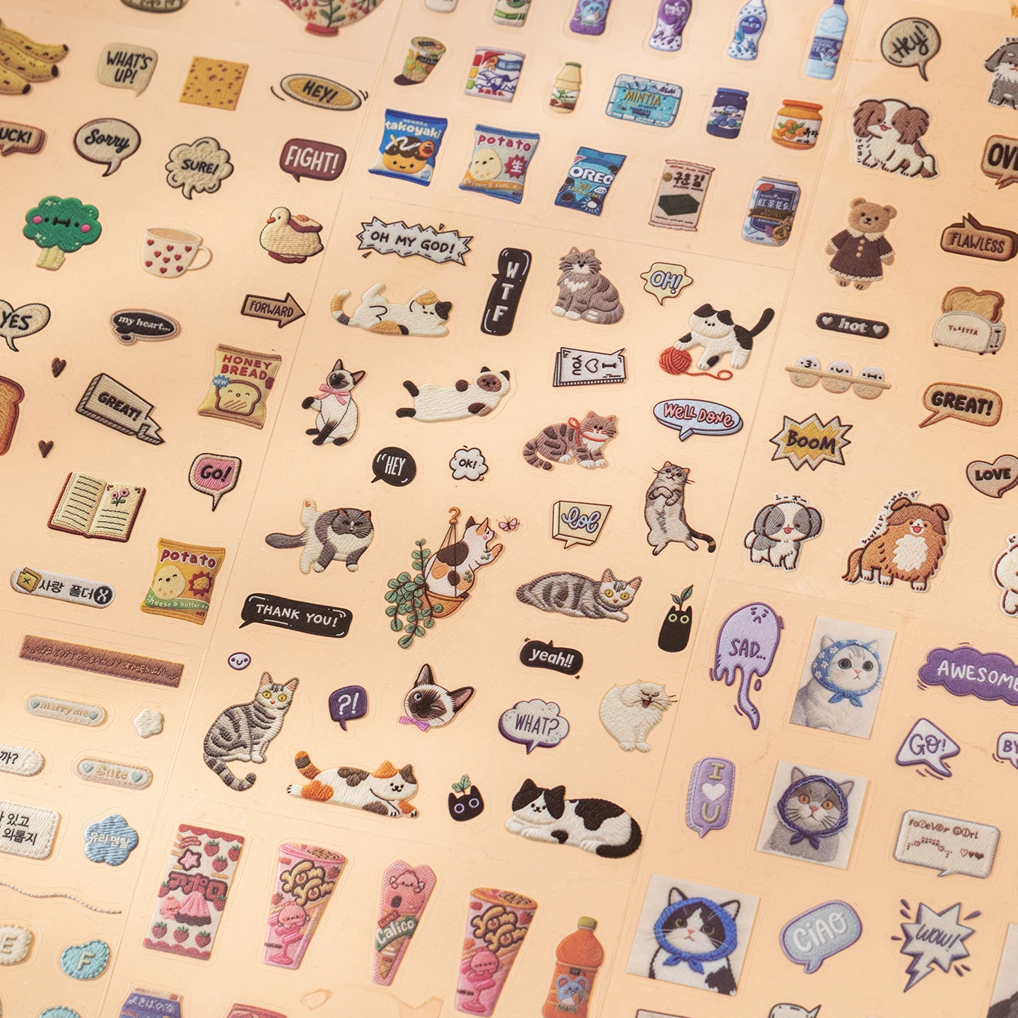 Picture 6: 20 Sheets Pet and food themes Die cut Stickers book Cartoon Decorative handmade Scrapbooking Diary Japanese Stationery Supplies