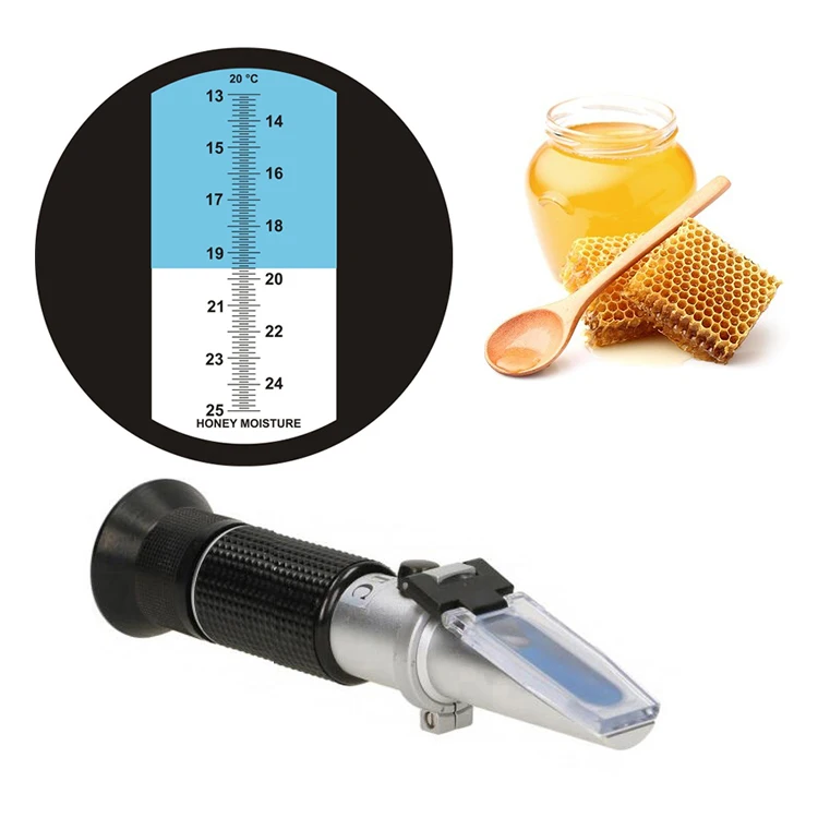 13-25% Refractometer Honey Meter, Portable Honey Handheld Refractometer Brix ATC Refractometer Honey