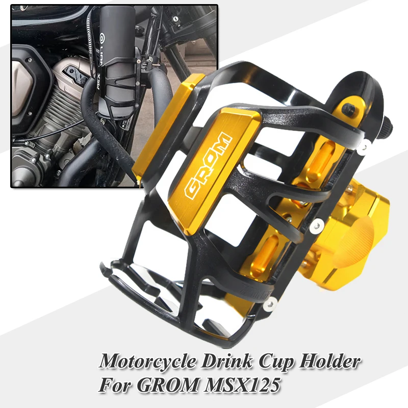 Motorcycle Beverage Water Bottle Cage Drink Cup Holder Sdand Mount For HONDA GROM MSX125 MSX 125 2014-2023 2017 2020 Accessories