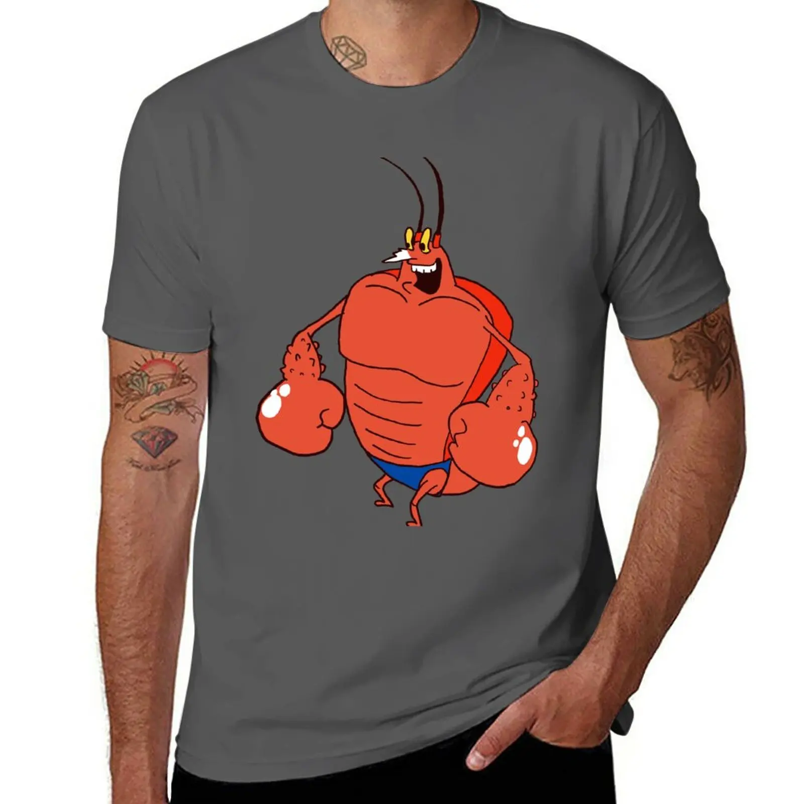 

Larry The Lobster T-Shirt sweat anime clothes oversized t shirt men