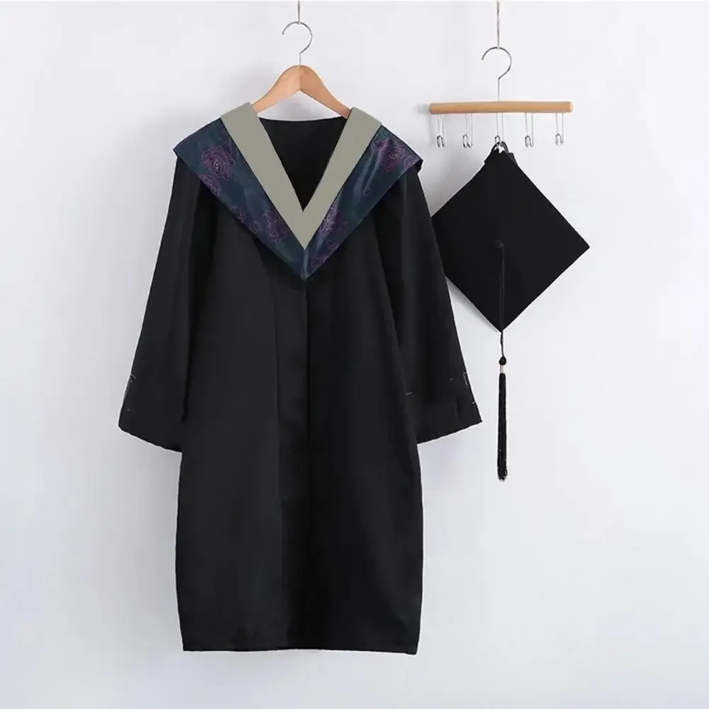 Afstudeeruniform Jurk Pet Unisex Afstuderen Bachelor Kostuum School Universiteit Diploma Uitreiking Baccalaureaat Jurk