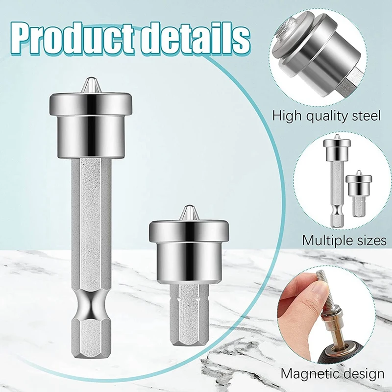 Jeu d'embouts de tournevis de positionnement magnétique, tête de lot, vis pour cloison sèche, 5 pièces pour 25mm, 5 pièces pour 50mm, 10 pièces