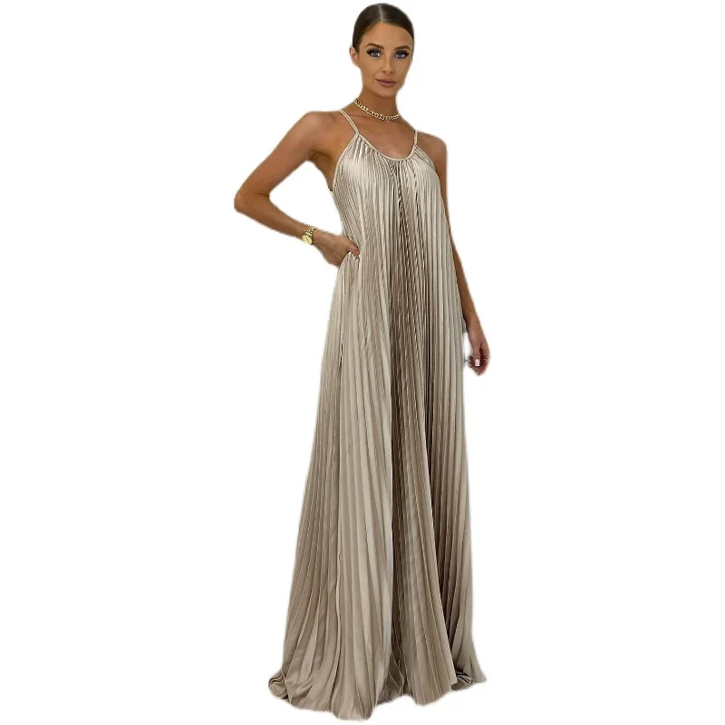 

Casual Vaion Long Ne Dr Women's Gown Sexy mid Waist Skirt Sle Chiffon Material Wedding Par Cany Annual Dinner