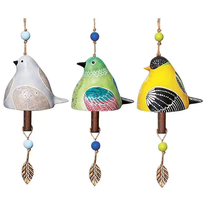 

Wind Chime Hand-painted Hanging Bird Bells 15.7in Birdsong Bells Home Porch Pendant for Garden Backyard Porch Hummingbird Doves