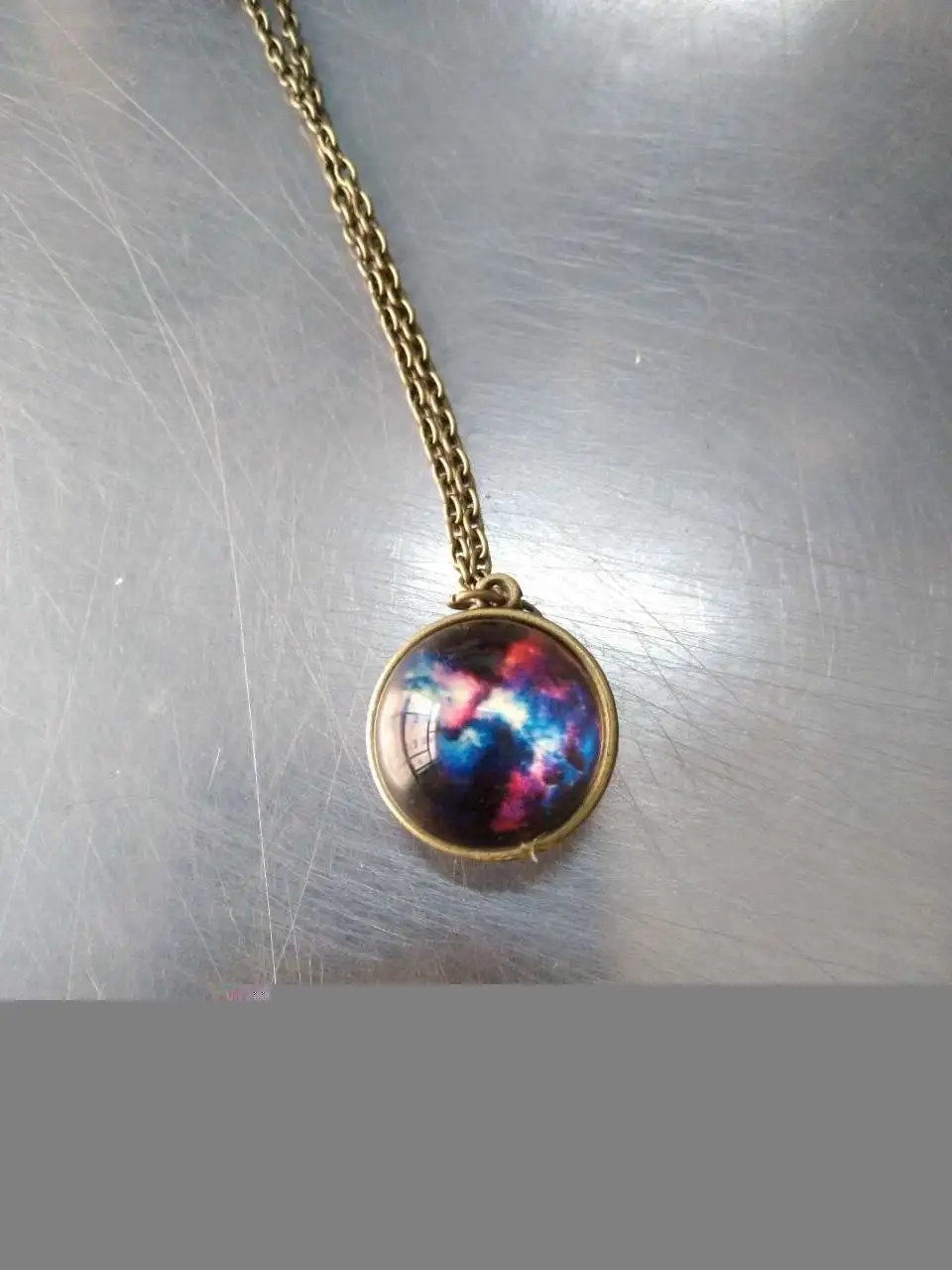 

Sky Luminous Necklace Beautiful Pendant for Women Trendy Retro Glass Necklace Durable Stainless Steel Perfect Gift