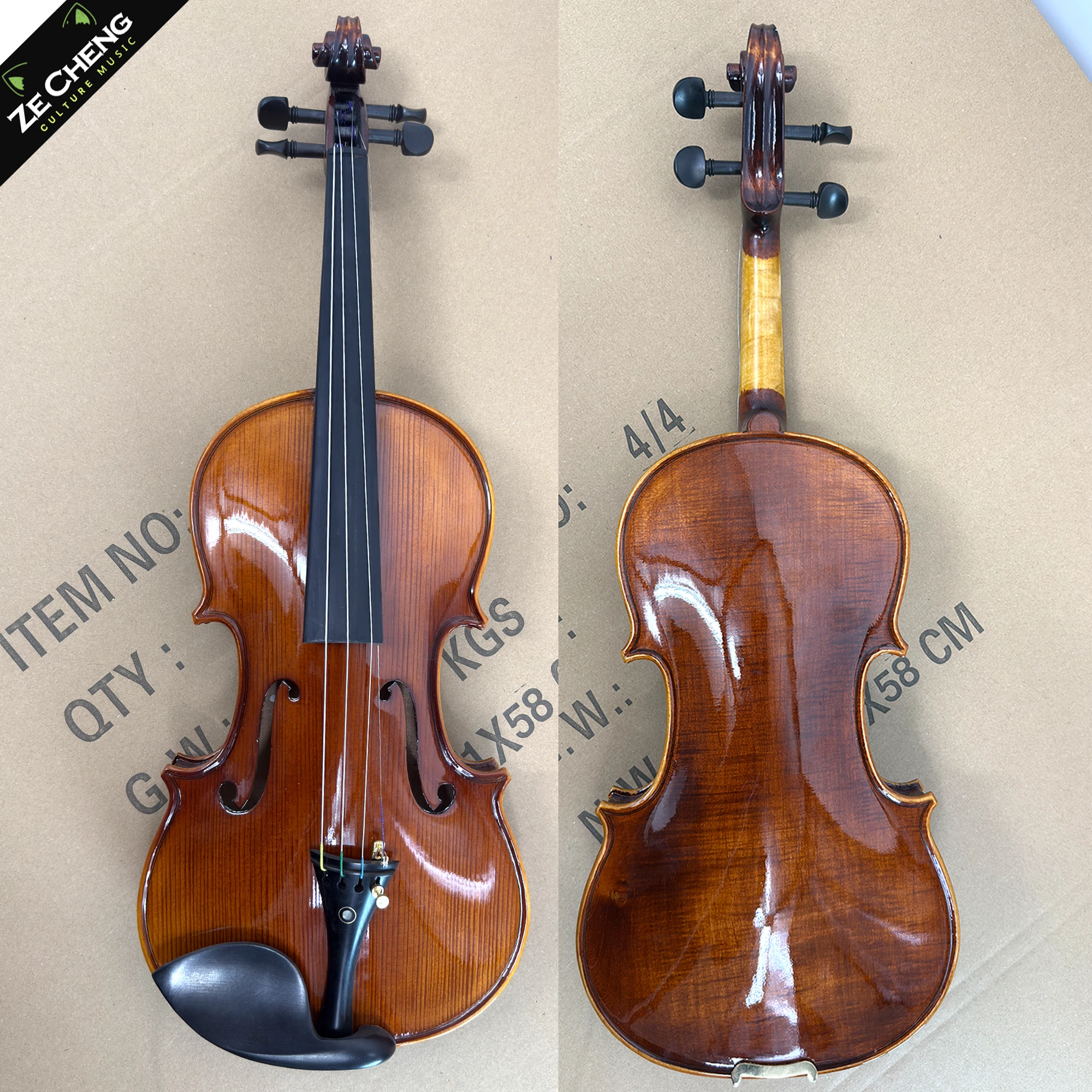 Professional Handmade Violin 4/4 3/4 |   Solid Flamed Maple Wood |   Oil Varnish |   Full Set W/Case, Bow, Strings