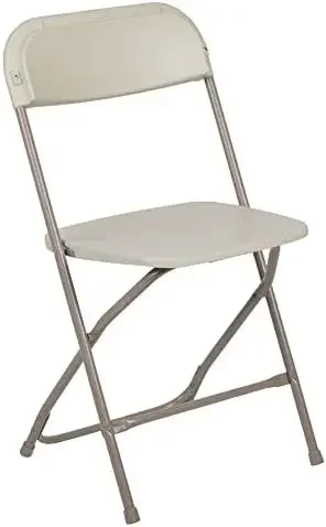 Hercules Series Plastic Folding Chair - Beige - 650LB Weight Capacity Comfortable Event Chair - Lightweight Folding