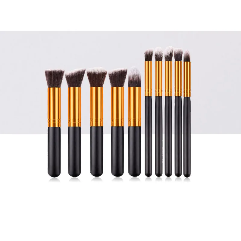 11/10pcs Cheapest Makeup Brushes Set Foundation Cosmetic Kabuki Blending Blush Powder Contour Brush Eyeshadow Makeup Tools