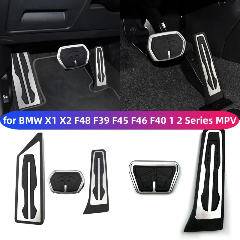 Car Pedal Cover for BMW X1 X2 F48 F39 F45 F46 F40 1 2 Series MPV 220i LHD Gas Accelerator Brake Pedals Foot Pads Accessories