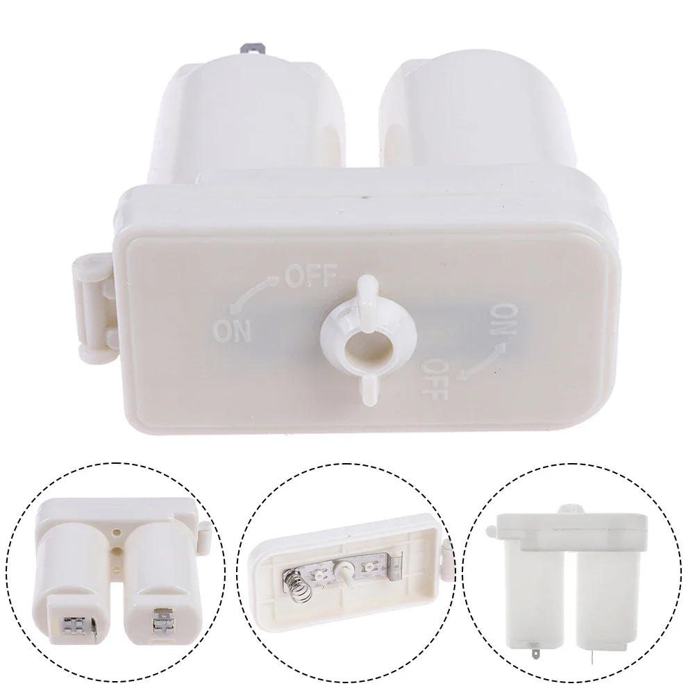 Double Compartments Battery Box For Gas Water Heater Accessories White Plastic Double Battery Case Power Supply