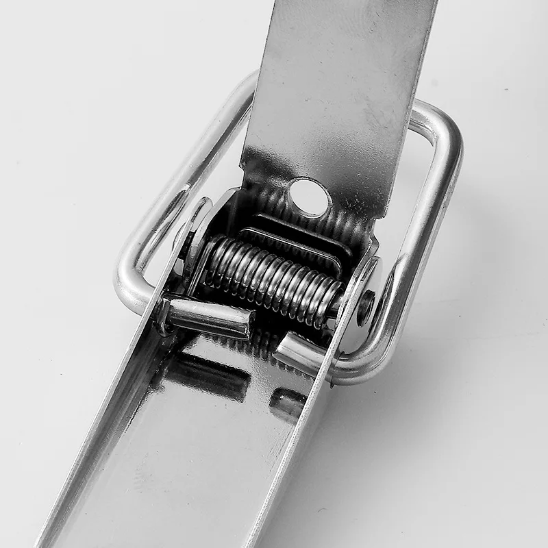 3PCS Bent Hook Without Lock Hole Stainless Steel 304 Lock Buckle Toolbox Wooden Box Package Buckle Flat Mouth Spring Buckle