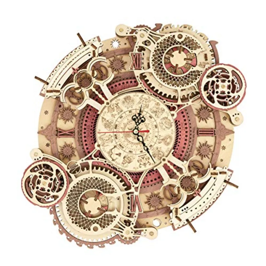 

3D Wooden Puzzle Clock Model 12 DIY 168 PCS Mechanical Model Kit Toys Home Decor Elegant Gifts for Teens/Adults