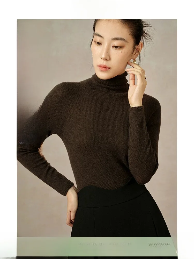 

D Series Large Size Women's Knitted Camere Sweater Versatile Base Layer Inner Wear Commute Sle Autumn Winter New Arrival