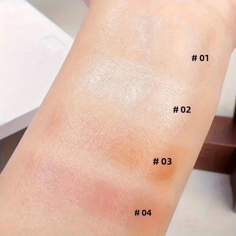 Resaltador facial en barra de rubor brillante, resistente al agua, 4 colores, iluminador hidratante de larga duración para iluminar y dar forma al contorno