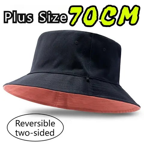 Nuovo Super Big Size 70cm Cappelli a secchiello Uomo Estate Outdoor Reversibile Pesca Parasole Pescatore Cap Equitazione Sole Antivento Cappello da trekking