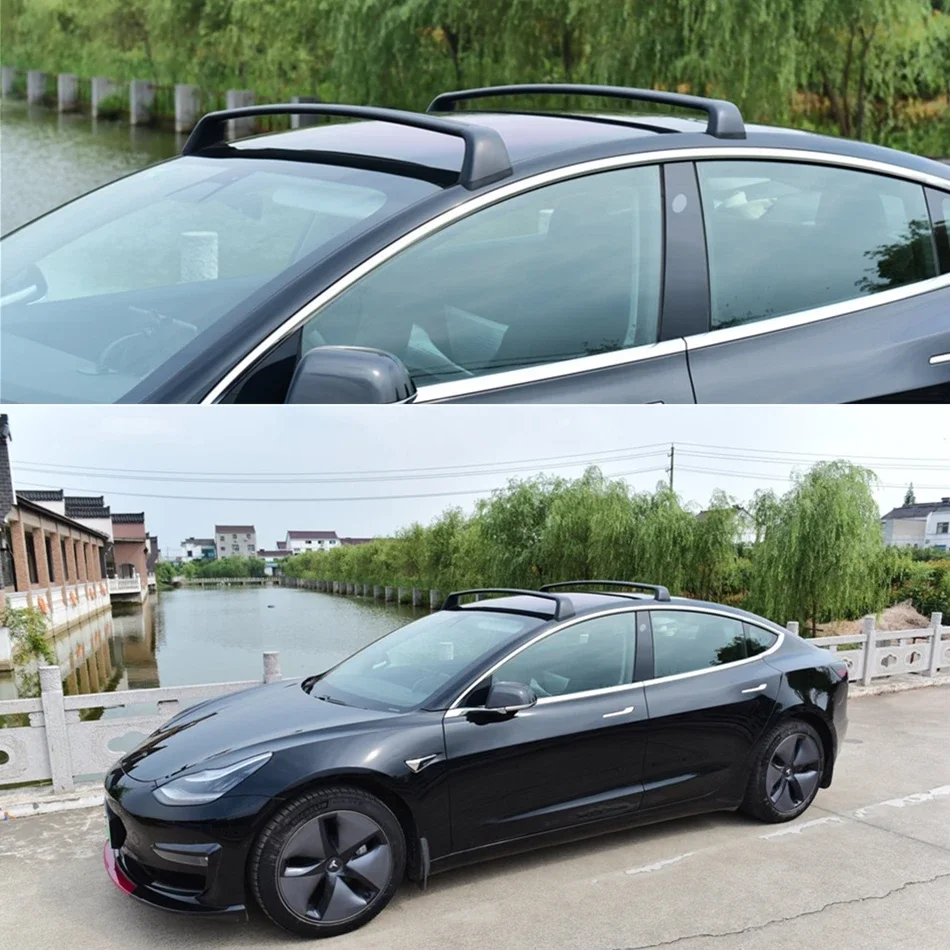 Portapacchi in alluminio con serratura antifurto per Tesla Model Y 3 Highland 2017 ~ 2024 Accessori per barre trasversali per auto Canoa Kayak