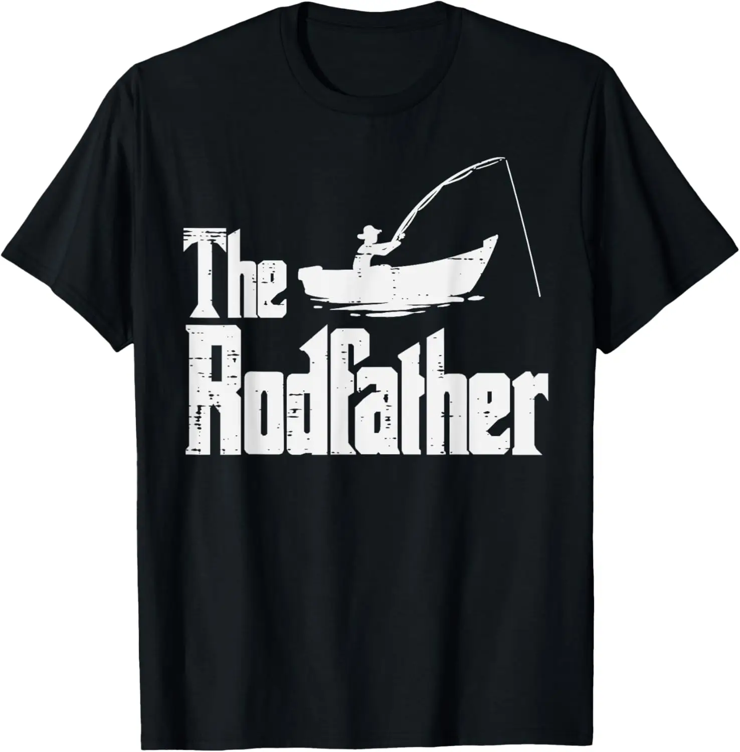 

The Rodfather Fun Fishing Fathers Day Movie Pun Dad Papa Men T-Shirt