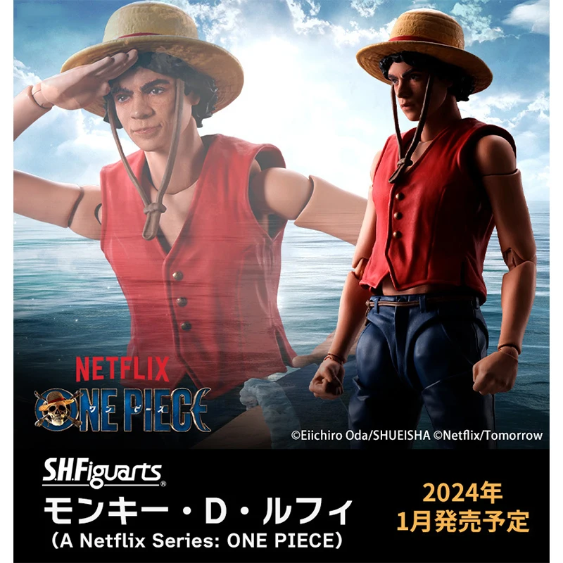 BANDAI Original S.H.Figuarts One Piece Animation Peripheral Toys Netflix Luffy Anime Action Movable Model Figure Collection