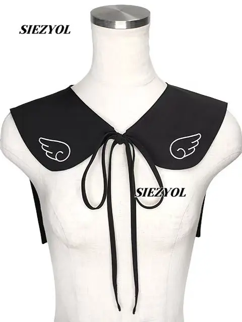 2026 Harajuku Subculture Japanese Sweet Lace-up Navy Collar Fashion Versatile Cute Girl Embroidery False Collar Neck