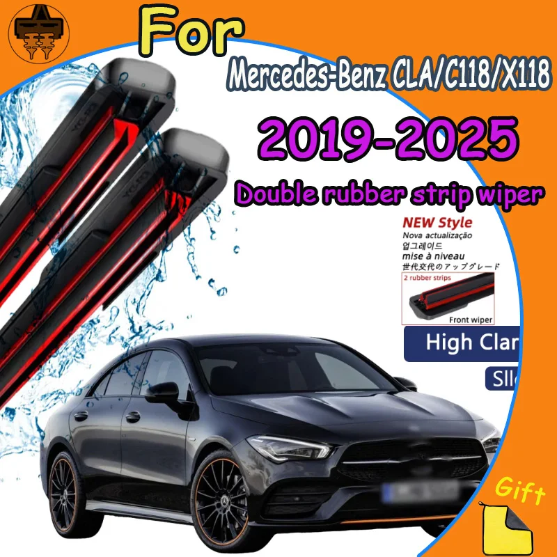 

Front Windshield Wiper Blades 2pcs Windscreen Window Accessories For Mercedes-Benz CLA/C118/X118 2019-2025