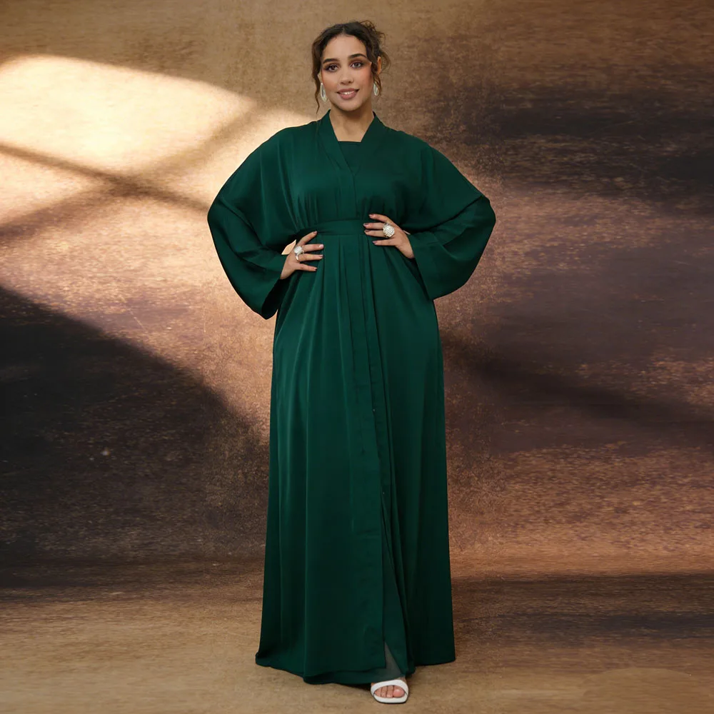 

Eid Modest Abayas Sets for Women Two Piece Robe Coats and Inner Long Dresses Turkey Dubai Abaya Moroccan Kaftan Muslim Ramadan
