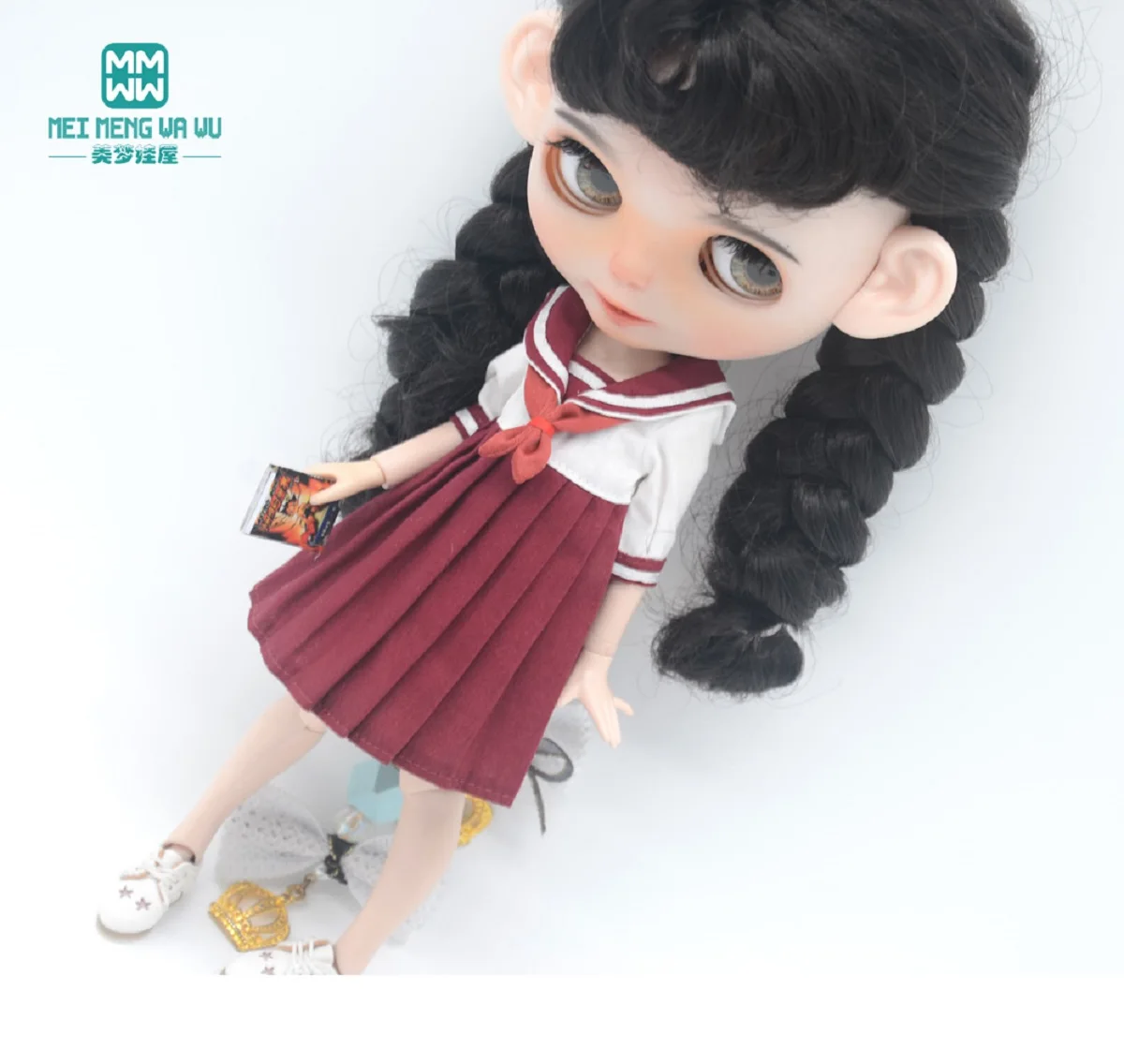 Blyth Doll Clothes fashion School uniform Lace socks, leather shoes for Blyth Azone OB23 OB24 1/6 doll accessories