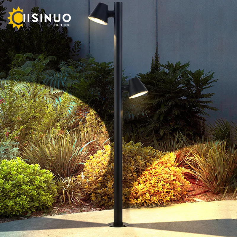 Multi-Head Rotating Garden Lawn Light Die-Aluminum Waterproof Outdoor Landscape LED Spotlight 110-240v Pillar Pathway Park Decor