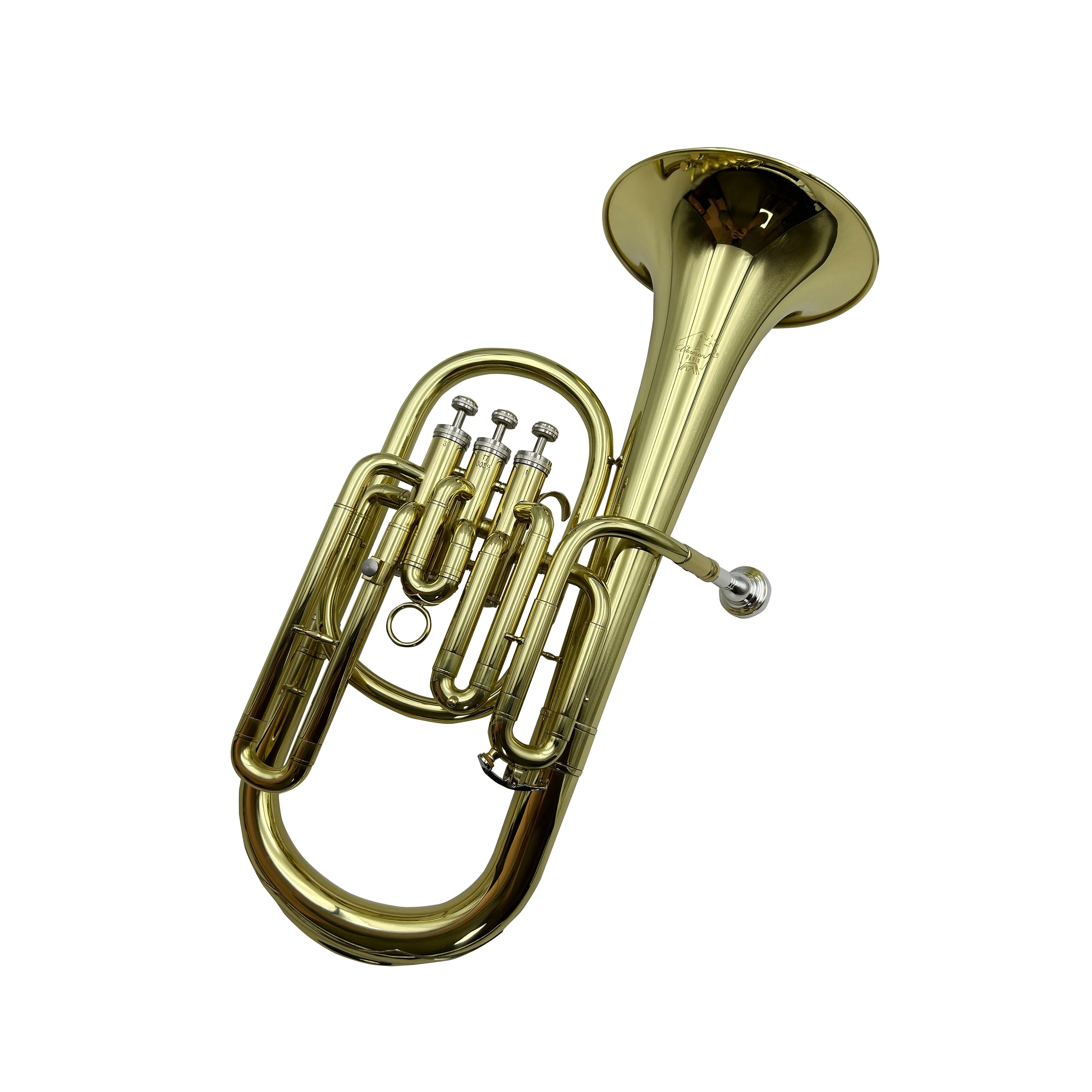 SEASOUND OEM High Quality Gold Alto Horn JYAH730 Professional Level EB Tone with Stainless Steel Pistons and Canvas Case