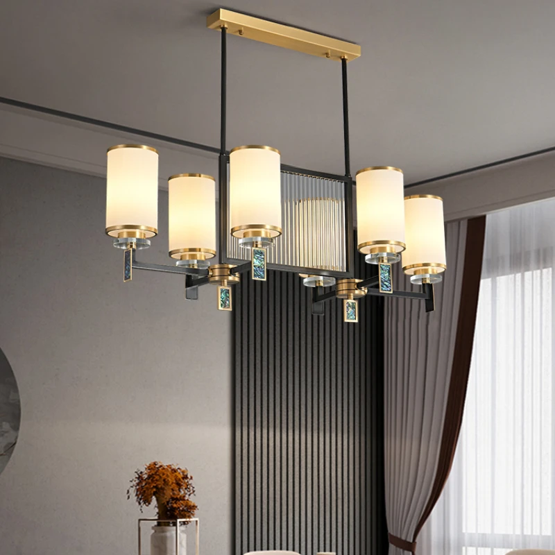 Pendant lights, all copper, living room lights, villa hall lights, dining room lights, modern and luxurious Chinese style lights