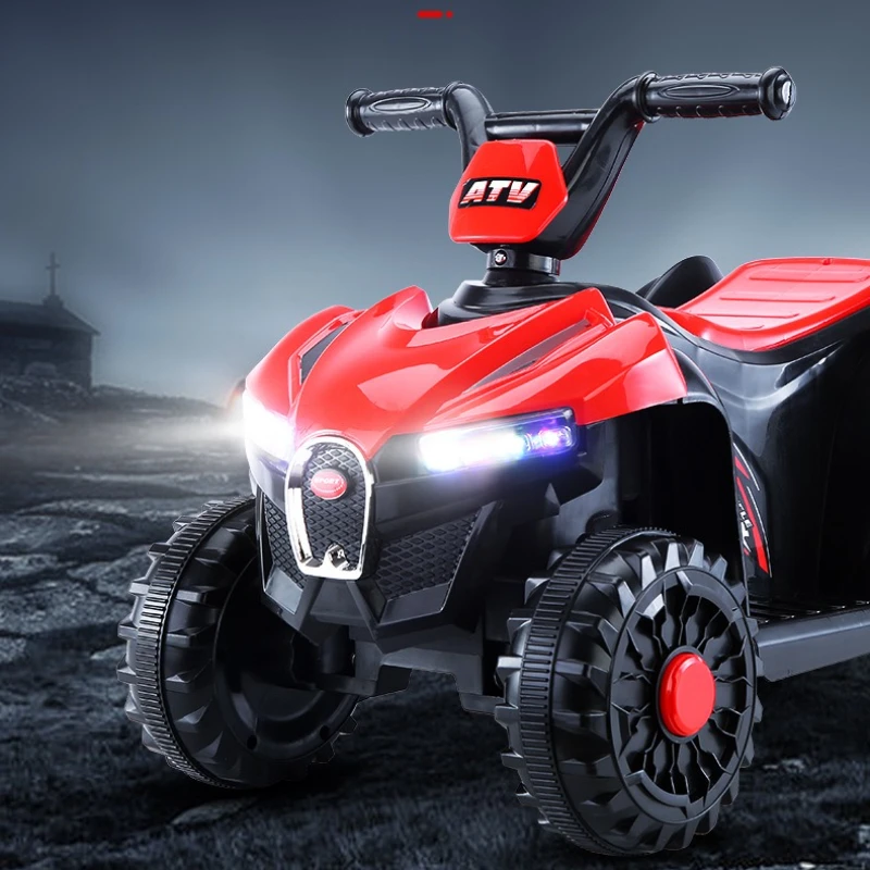 Veículo de areia off-road led crianças atv com sistema de música/faróis estrutura reforçada aventura jogar idades 5-12 crianças carro elétrico