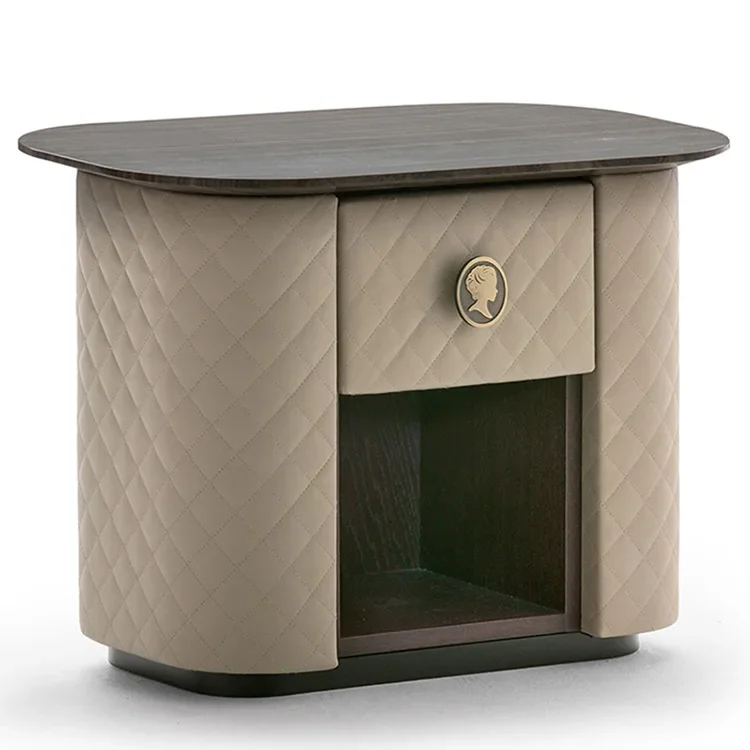 

American light luxury side cabinet model room bedside table locker simple post-modern shelf Italian bedroom furniture