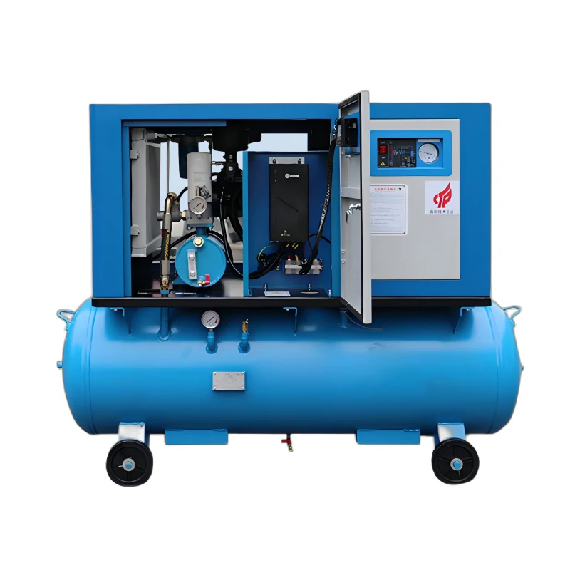 Industrial All-in-one Integrated  Miniwatt New air Compressor Screw Type with tank and Dryer 4kw 6hp 7.5kw 10hp 220v 11KW Motor