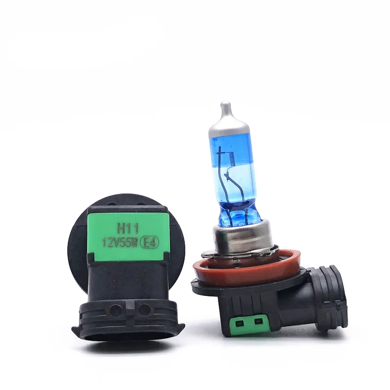 

2PCS H11 55W 5000K Halogen Car Light Halogen Lamp Bulb Car Styling HeadLight Fog Lights 12V H11 Halogen Lamps cool blue