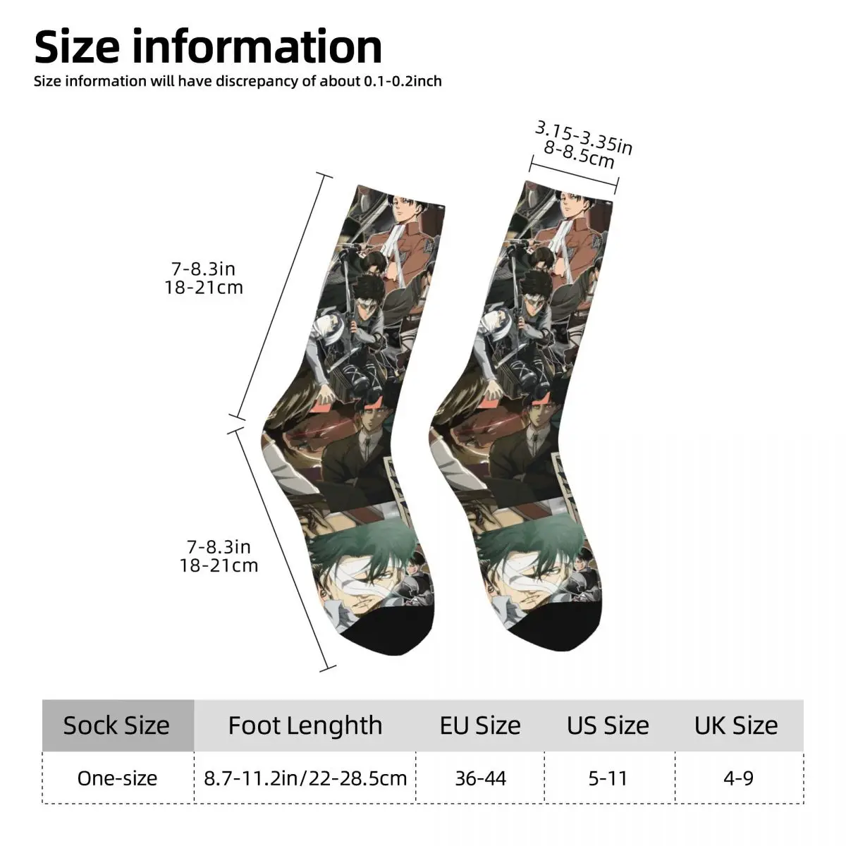 Anime Attack On Titan Socken Japanische Comic Gothic Strümpfe Unisex Männer Outdoor Sportsocken Frühling Grafik Antibakterielle Socken
