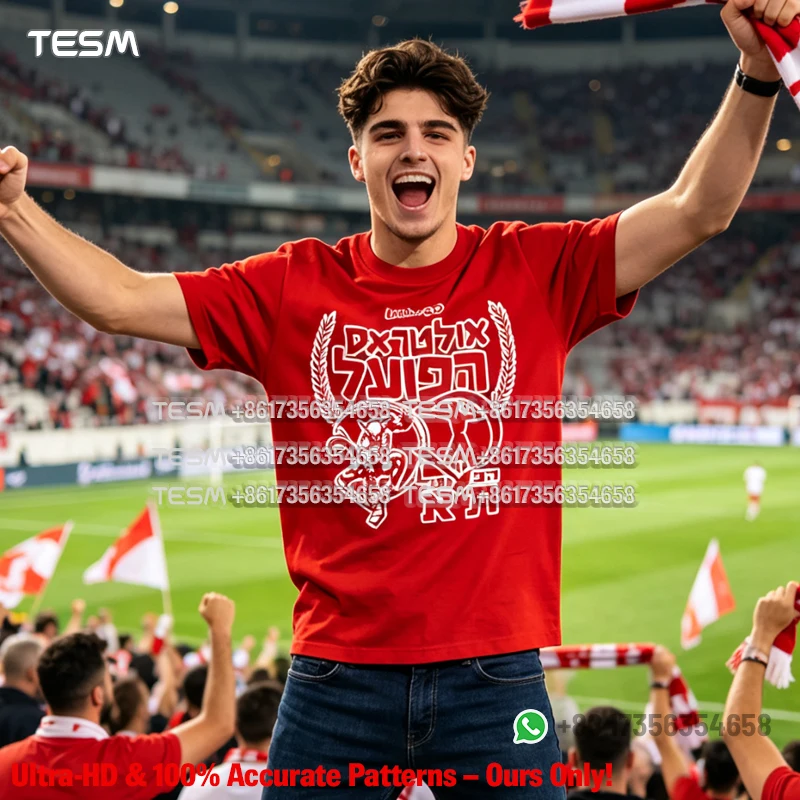 TESM 100 Cotton Men Ultras Football Fan T-Shirt Back Print Short Sleeve Streetwear Hip Hop Casual Black Tees