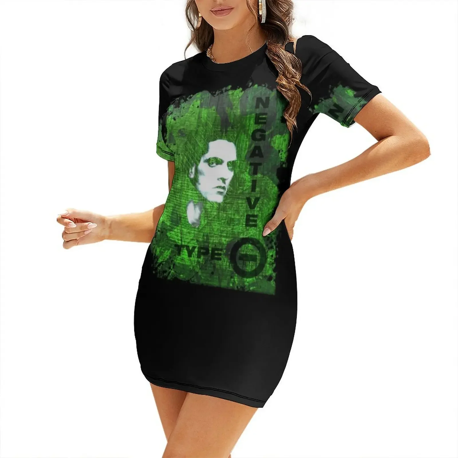 

Type O Negative - Peter Steele - (Creepy Green) Light Version. Short-Sleeved Dress summer clothes summer outfits for women 2026