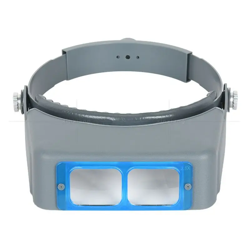 MG81007-B Head Band Magnifier Visor 1.5X/2X/2.5X/3.5X  4 Real Glass Optical Lens Plate, Handsfree Magnifying Glass Visor