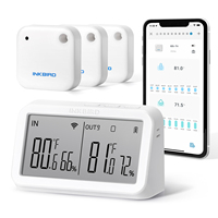 Inkbird wireless temperature indoor outdoor digital hygrometer thermometer and humidity monitor with 3 sensors for home office