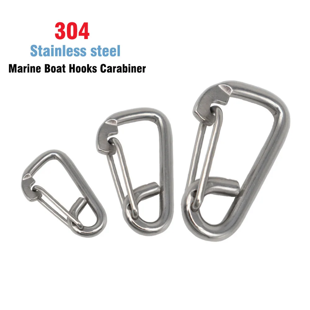 1/2 Stück Marine-Boothaken M6 M8 M10 304 Edelstahl Karabiner Hochbelastbarer Schnapphaken Seilclips für Jet-Ski Kajak Dockleinen
