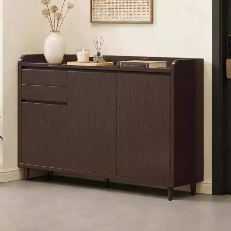 

Design Minimalist Shoe Cabinet Console Hallway Entrance Corner Shoe Rack Wooden Apartments Organizador De Zapatos Furniture